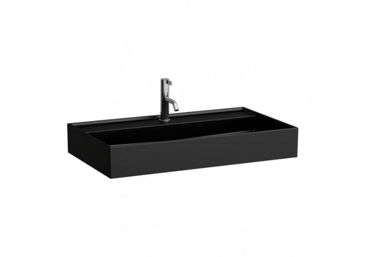 Lavabo mural ou à poser sur meuble Kartell Noir mat 800 x 460 x 145 mm - H8103367161121 - Laufen