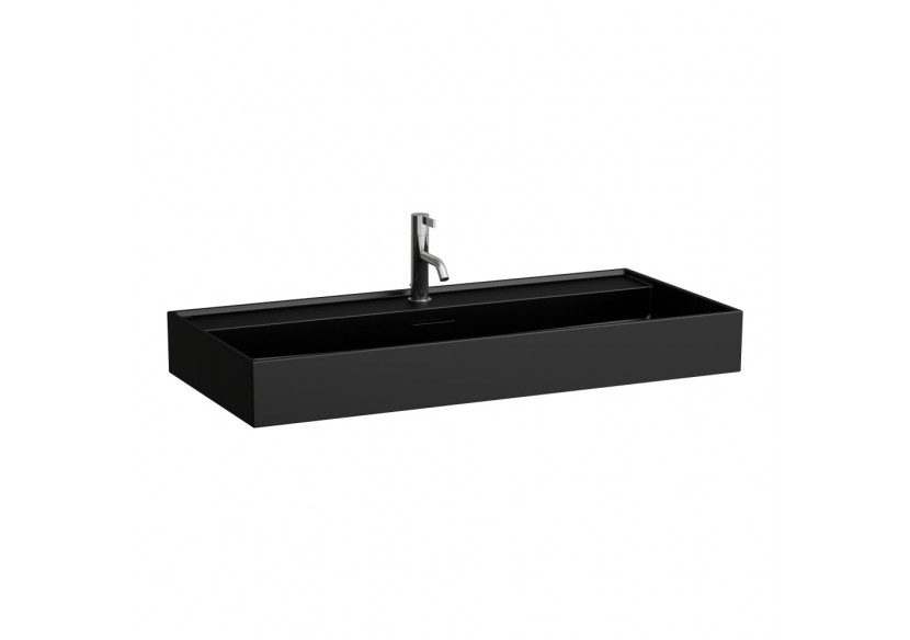 Lavabo mural ou à poser sur meuble Kartell Noir mat 1000 x 460 x 120 mm - H8103377161081 - Laufen