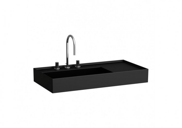 Lavabo mural ou à poser sur meuble Kartell Noir mat 900 x 460 x 150 mm - H8103387161111 - Laufen