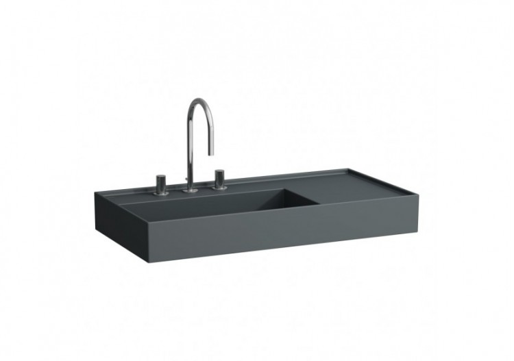 Lavabo mural ou à poser sur meuble Kartell Graphite mat 900 x 460 x 150 mm - H8103387581111 - Laufen