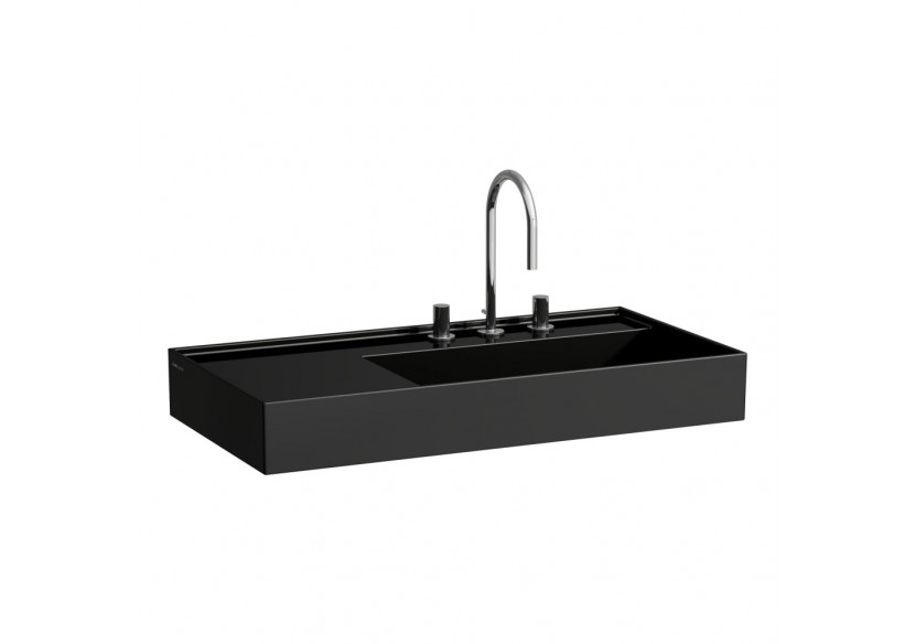 Lavabo mural ou à poser sur meuble Kartell Noir brillant 900 x 460 x 150 mm - H8103390201581 - Laufen