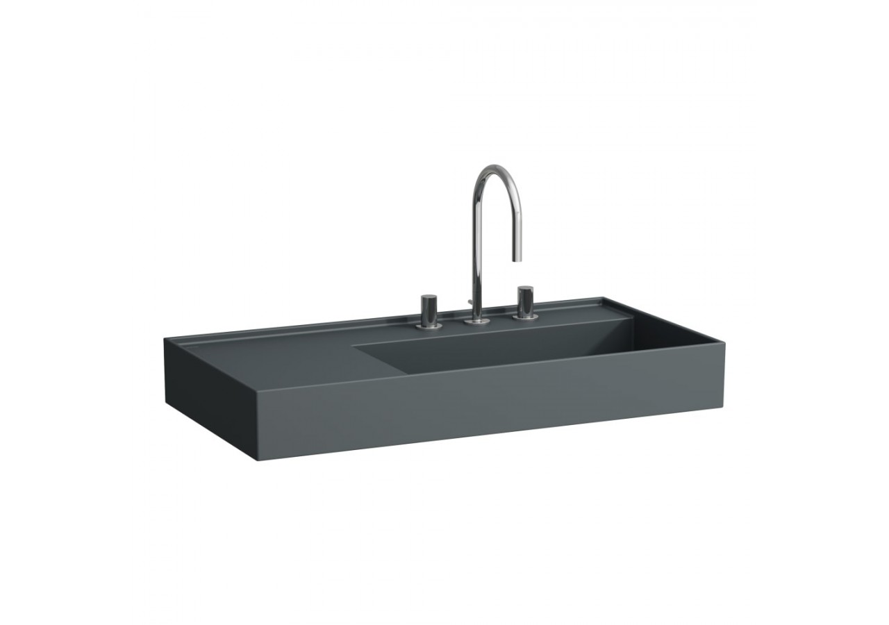 Lavabo mural ou à poser sur meuble Kartell Graphite mat 900 x 460 x 150 mm - H8103397581121 - Laufen