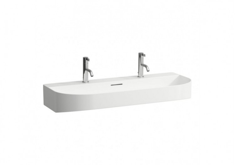 Lavabo double Sonar Blanc 1000 x 420 x 145 mm - H8103470001121 - Laufen