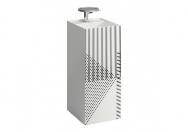 Lavabo indépendant Kartell Motifs gris 375 x 435 x 900 mm - H811331D011111 - Laufen
