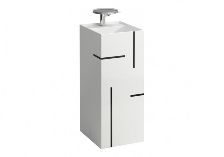 Lavabo indépendant Kartell Lignes noires 375 x 435 x 900 mm - H811331D021111 - Laufen