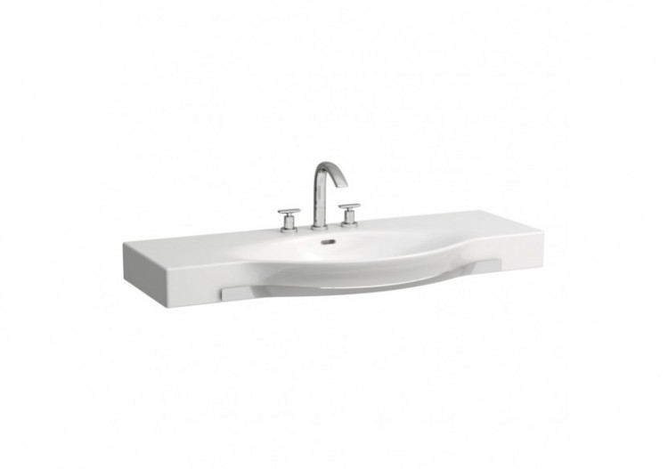 Lavabo mural recoupable jusqu’à 900 mm porte-serviettes chromé Palace Blanc 1200 x 510 x 165 mm - H8127040001471 - Laufen