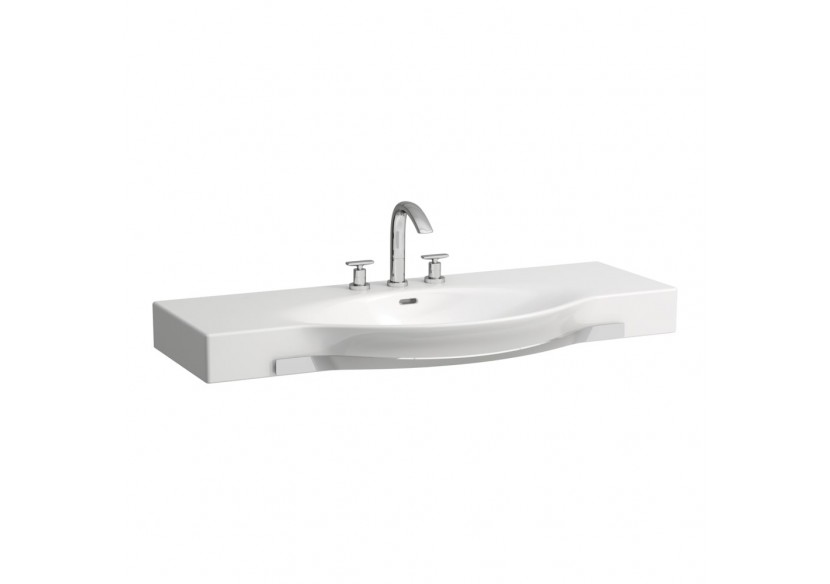 Lavabo mural recoupable jusqu’à 900 mm porte-serviettes chromé Palace Blanc 1200 x 510 x 165 mm - H8127040001471 - Laufen