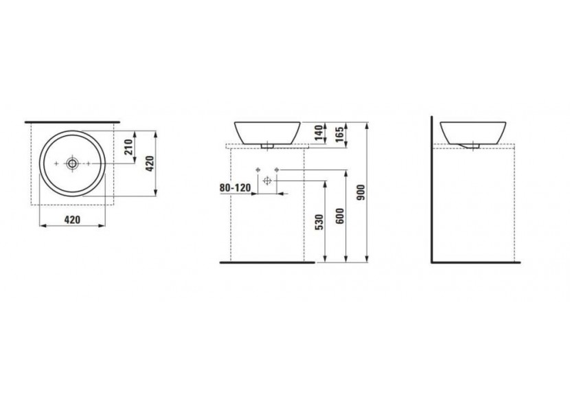 Vasque à poser Laufen pro Blanc 420 x 420 x 165 mm - H8129620001091 - Laufen