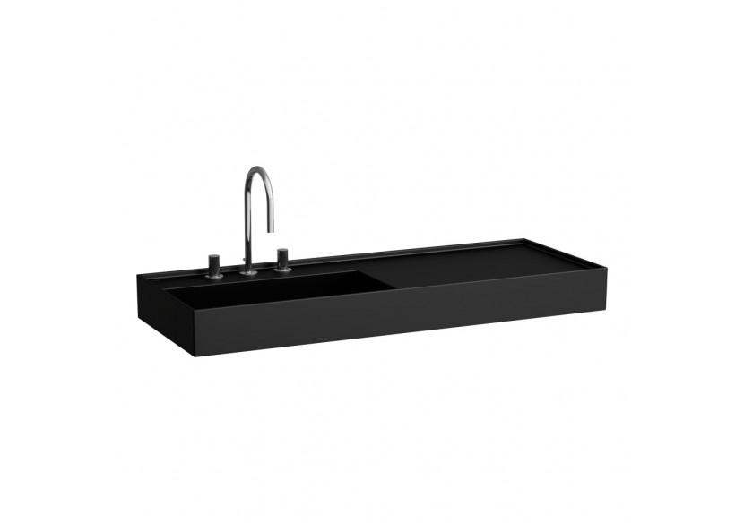 Lavabo mural ou à poser sur meuble Kartell Noir mat 1200 x 460 x 150 mm - H8133327161581 - Laufen