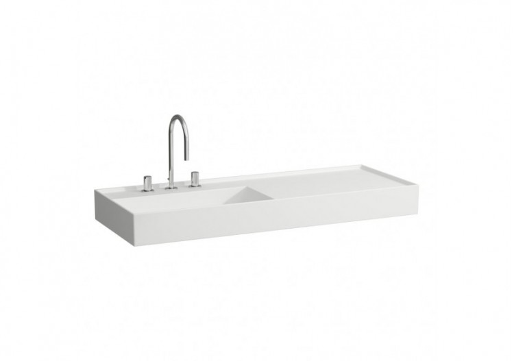 Lavabo mural ou à poser sur meuble Kartell Blanc mat 1200 x 460 x 150 mm - H8133327571581 - Laufen