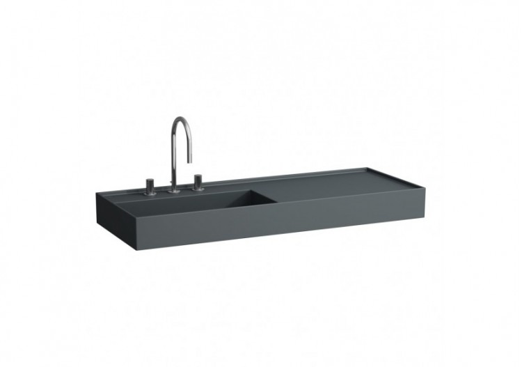 Lavabo mural ou à poser sur meuble Kartell Graphite mat 1200 x 460 x 150 mm - H8133327581121 - Laufen