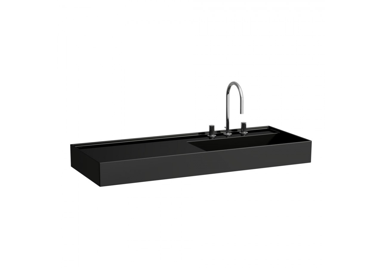 Lavabo mural ou à poser sur meuble Kartell Noir brillant 1200 x 460 x 120 mm - H8133330201111 - Laufen