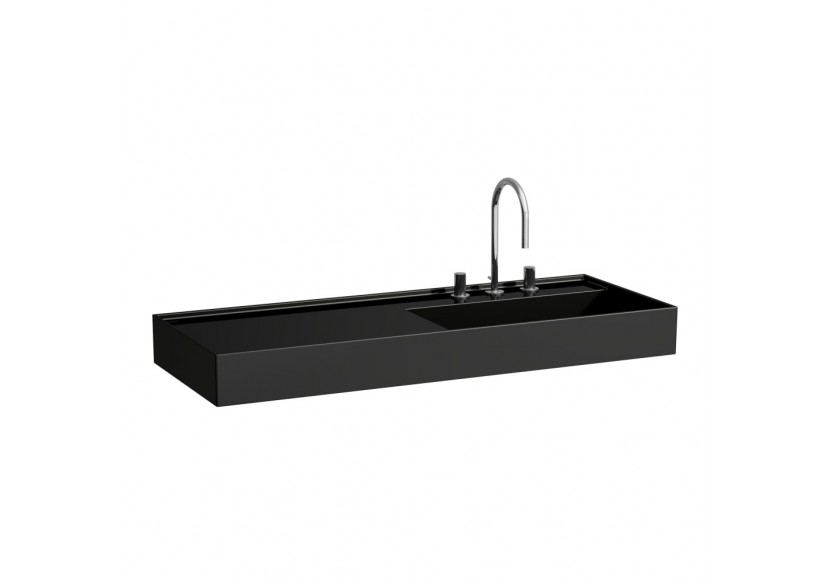 Lavabo mural ou à poser sur meuble Kartell Noir brillant 1200 x 460 x 120 mm - H8133330201111 - Laufen