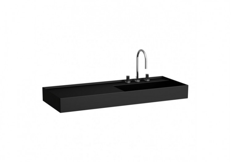 Lavabo mural ou à poser sur meuble Kartell Noir mat 1200 x 460 x 120 mm - H8133337161581 - Laufen