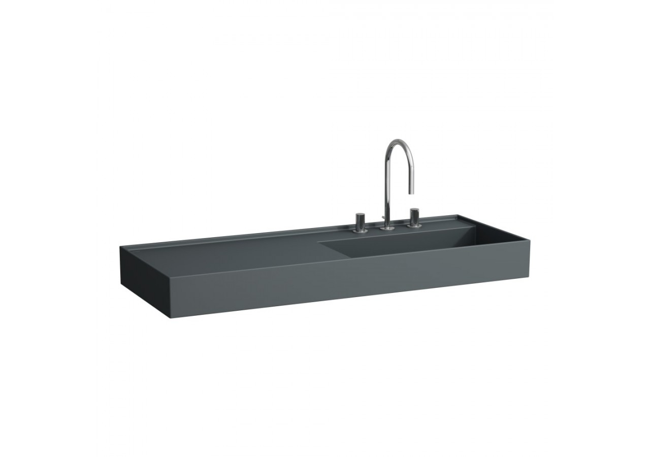 Lavabo mural ou à poser sur meuble Kartell Graphite mat 1200 x 460 x 120 mm - H8133337581111 - Laufen