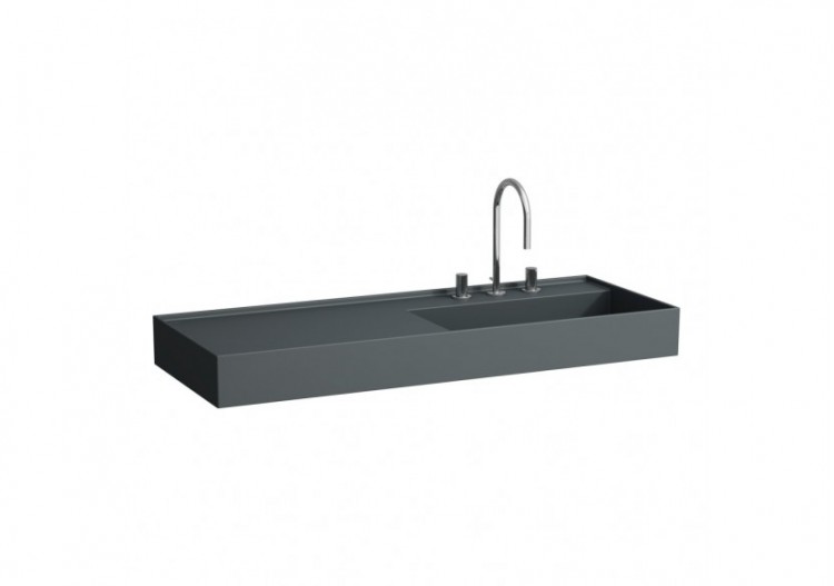 Lavabo mural ou à poser sur meuble Kartell Graphite mat 1200 x 460 x 120 mm - H8133337581121 - Laufen