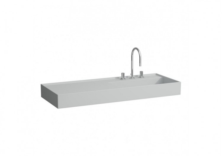 Lavabo mural ou à poser sur meuble Kartell Gris mat 1200 x 460 x 120 mm - H8133337591121 - Laufen