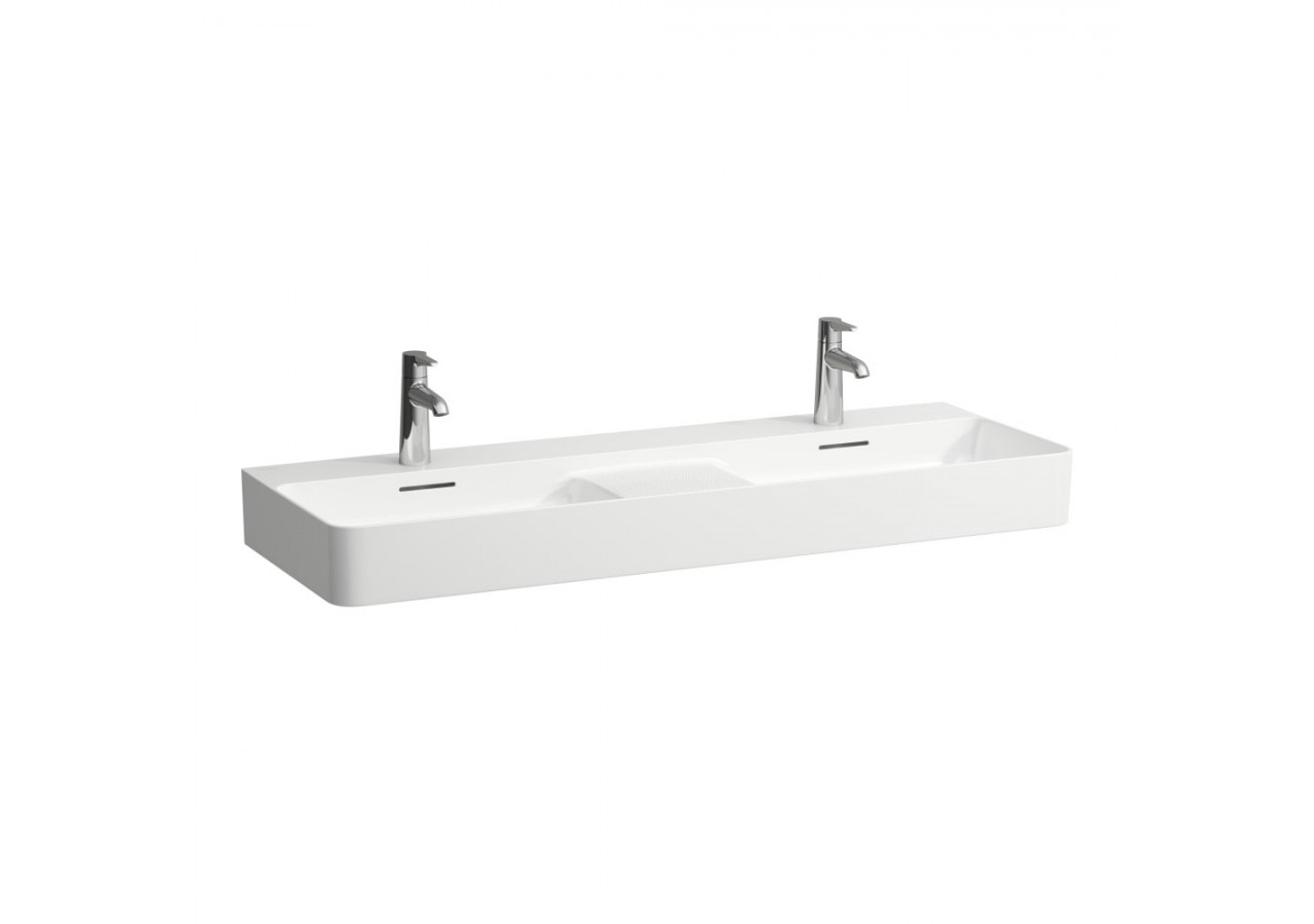 Lavabo double mural ou à poser sur meuble Val Blanc 1200 x 420 x 115 mm - H8142820001121 - Laufen