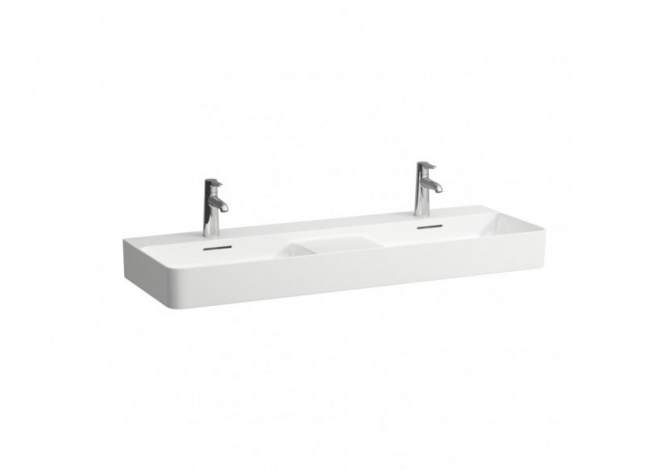 Lavabo double mural ou à poser sur meuble Val Blanc LCC 1200 x 420 x 115 mm - H8142824001121 - Laufen