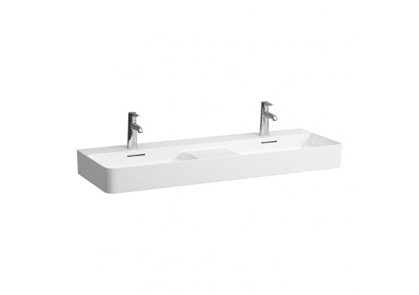 Lavabo double mural ou à poser sur meuble Val Blanc mat 1200 x 420 x 115 mm - H8142827571091 - Laufen