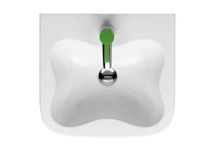 Lavabo 'nuage' Florakids Blanc et Vert 450 x 410 x 150 mm - H8150310721041 - Laufen