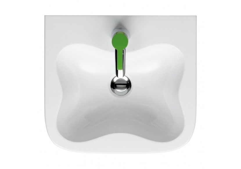 Lavabo 'nuage' Florakids Blanc et Vert 450 x 410 x 150 mm - H8150310721041 - Laufen