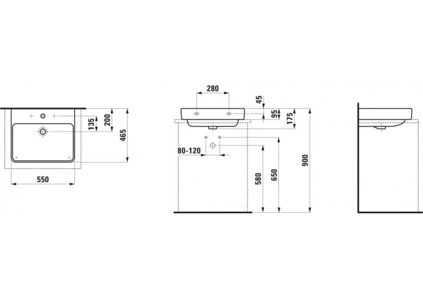 Lavabo à poser Laufen pro s Blanc 550 x 465 x 175 mm - H8169620001091 - Laufen