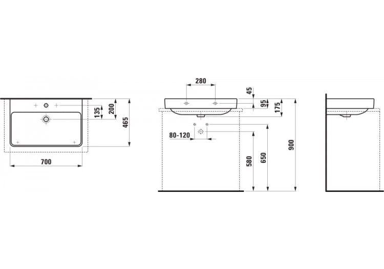 Lavabo à poser Laufen pro s Blanc 700 x 465 x 175 mm - H8169670001561 - Laufen 2