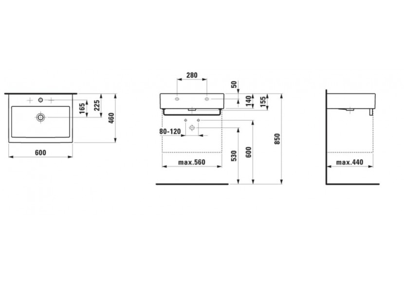 Lavabo Living Blanc 600 x 460 x 155 mm - H8174330001091 - Laufen Lavabo Living Blanc 600 x 460 x 155 mm - H8174330001091 - Laufen