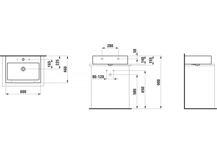 Lavabo à poser Living Blanc 600 x 460 x 155 mm - H8174340001091 - Laufen 2