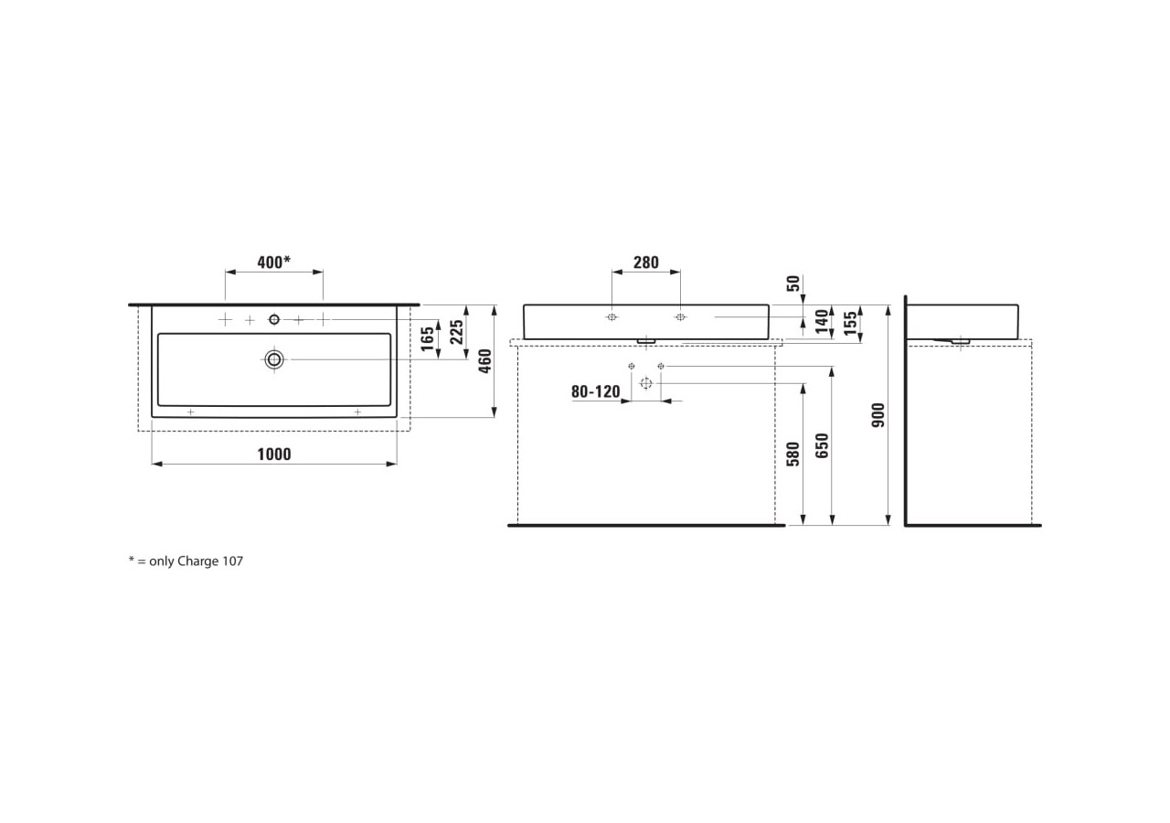 Lavabo à poser Living Blanc 1000 x 460 x 155 mm - H8184380001041 - Laufen
