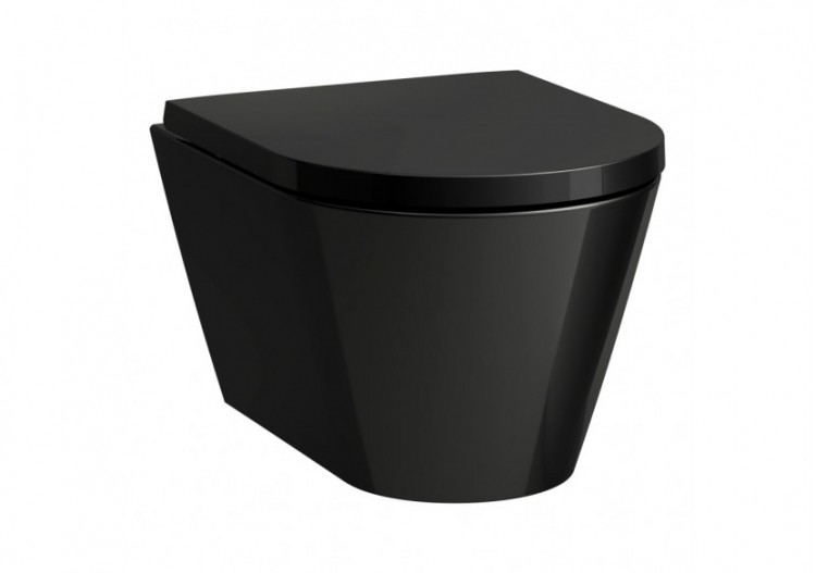 Cuvette suspendue compacte sans bride Kartell Noir brillant 490 x 370 x 355 mm - H8203330200001 - Laufen