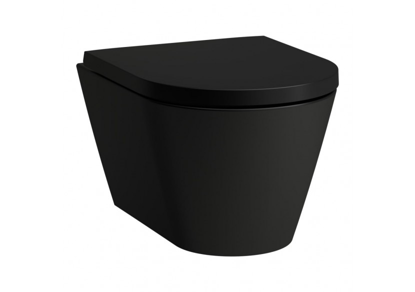 Cuvette suspendue compacte sans bride Kartell Noir mat 490 x 370 x 355 mm - H8203337160001 - Laufen