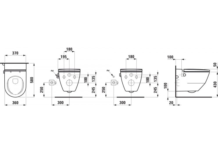 WC lavant suspendu sans bride Navia Blanc LCC 580 x 370 x 380 mm - H8206014007171 - Laufen 2
