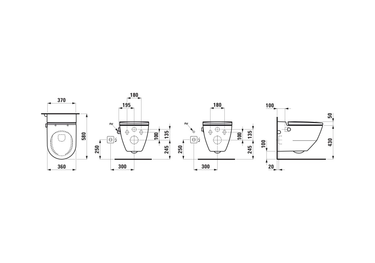 WC lavant suspendu sans bride Navia Blanc LCC 580 x 370 x 380 mm - H8206014007171 - Laufen