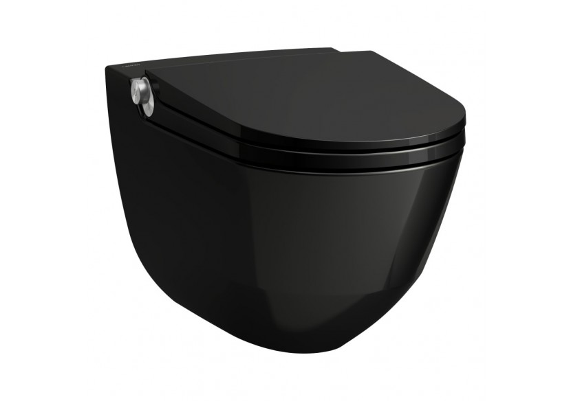 WC lavant suspendu sans bride Riva Noir brillant 600 x 395 x 405 mm - H8206910200001 - Laufen