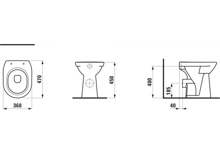 Cuvette au sol 'comfort' réhaussée avec bride Laufen pro Blanc - H8259550000001 - Laufen 2