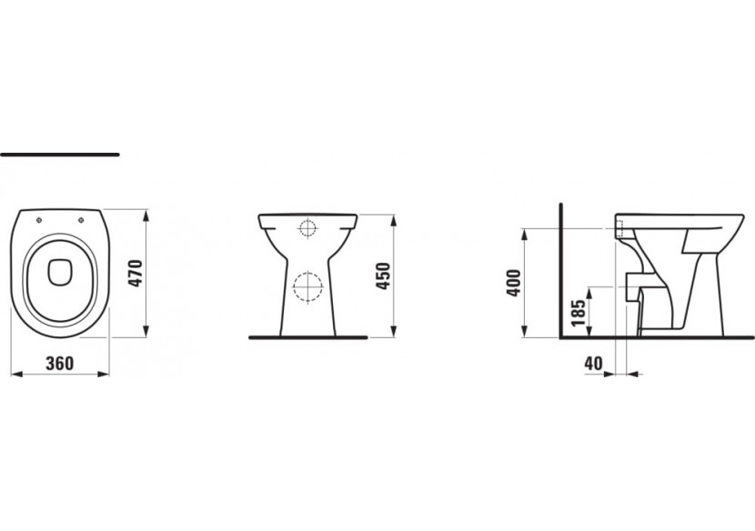 Cuvette au sol 'comfort' réhaussée avec bride Laufen pro Blanc - H8259550000001 - Laufen