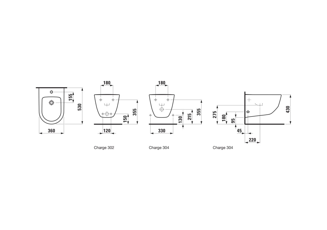 Bidet suspendu Laufen pro Blanc 530 x 360 x 335 mm - H8309520003021 - Laufen