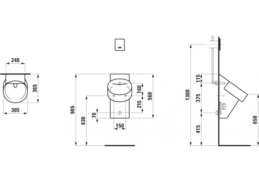 Urinoir Val Blanc LCC 305 x 365 x 560 mm - H8402854000001 - Laufen