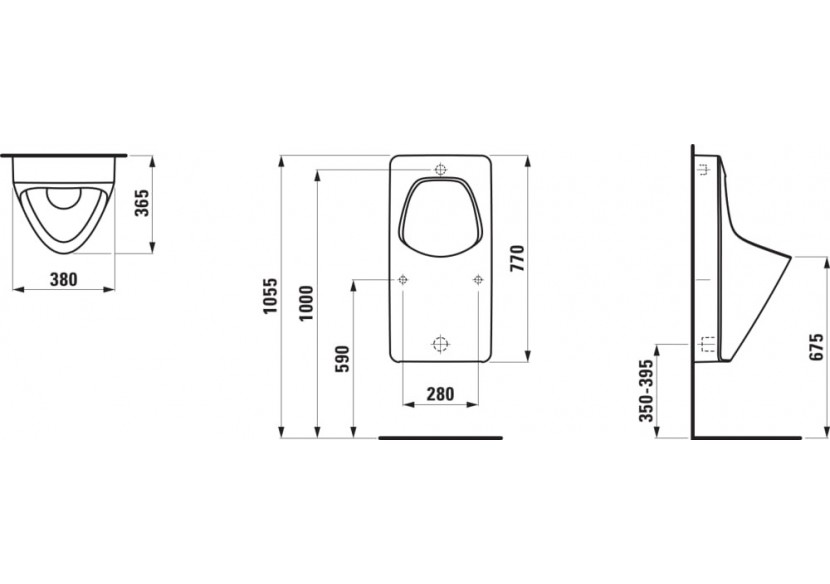 Urinoir Antero Blanc 380 x 365 x 770 mm - H8411530004011 - Laufen