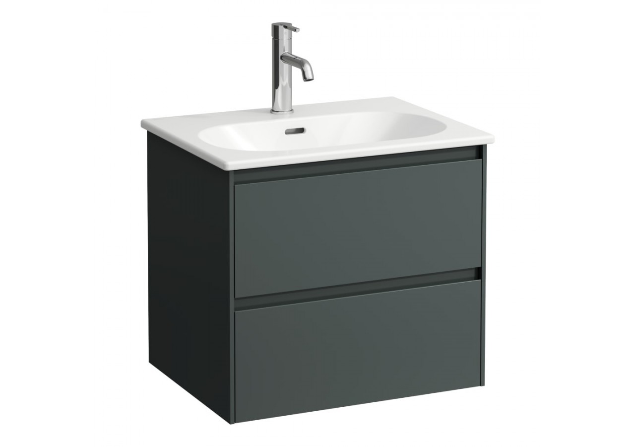Pack lavabo et meuble sous-lavabo avec 2 tiroirs Lua Gris signalisation 600 x 455 x 525 mm - H8600832661041 - Laufen