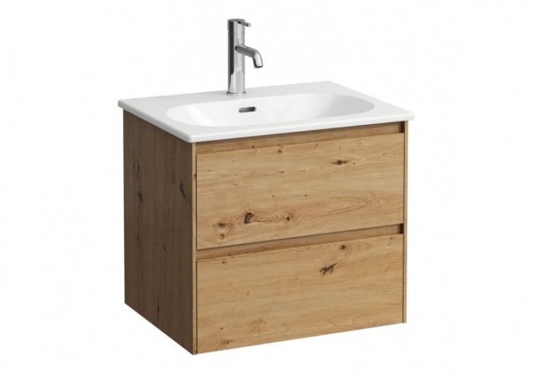 Pack lavabo et meuble sous-lavabo avec 2 tiroirs Lua Chêne sauvage 600 x 455 x 525 mm - H8600832671041 - Laufen