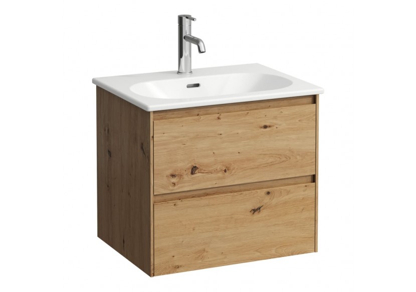 Pack lavabo et meuble sous-lavabo avec 2 tiroirs Lua Chêne sauvage 600 x 455 x 525 mm - H8600832671041 - Laufen