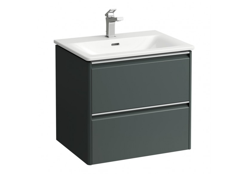 Pack lavabo avec meuble 2 tiroirs Palace Gris signalisation 600 x 450 x 545 mm - H8607022661041 - Laufen