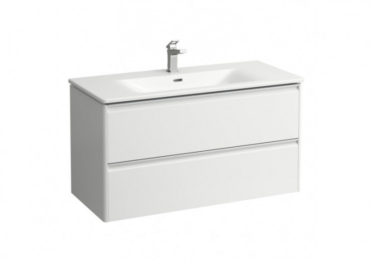 Pack lavabo avec meuble 2 tiroirs Palace Blanc mat 985 x 450 x 530 mm - H8607072601041 - Laufen