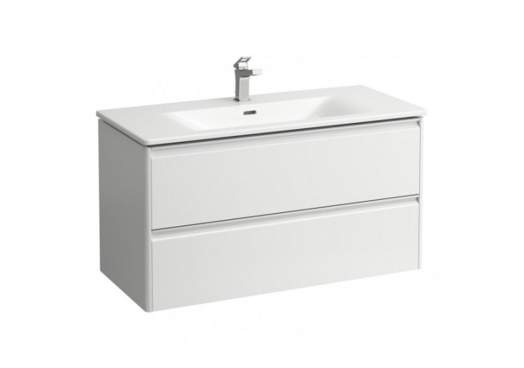 Pack lavabo avec meuble 2 tiroirs Palace Blanc brillant 985 x 450 x 530 mm - H8607072611041 - Laufen