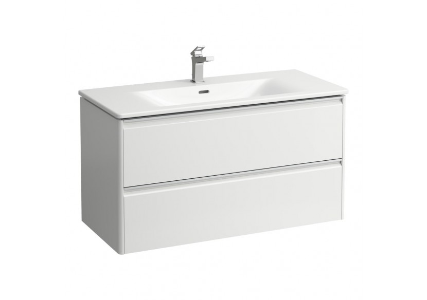 Pack lavabo avec meuble 2 tiroirs Palace Blanc brillant 985 x 450 x 530 mm - H8607072611041 - Laufen