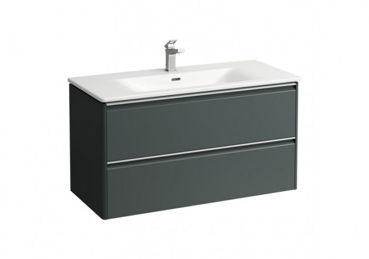 Pack lavabo avec meuble 2 tiroirs Palace Gris signalisation 985 x 450 x 530 mm - H8607072661041 - Laufen
