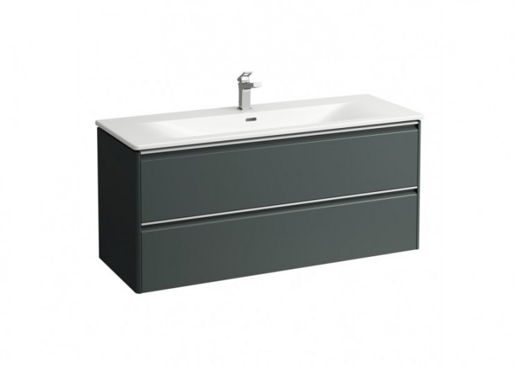 Pack lavabo avec meuble 2 tiroirs Palace Gris signalisation 1200 x 450 x 545 mm - H8607092661041 - Laufen